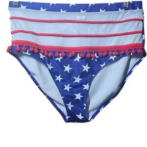 Red White and Blue Americana Hight Waist Bikini Bottoms Size XXL